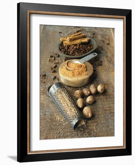 Cloves, Nutmeg, Cinnamon (Ground, Grated and Whole)-Philip Webb-Framed Photographic Print