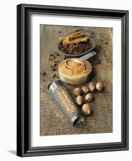 Cloves, Nutmeg, Cinnamon (Ground, Grated and Whole)-Philip Webb-Framed Photographic Print