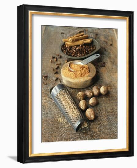 Cloves, Nutmeg, Cinnamon (Ground, Grated and Whole)-Philip Webb-Framed Photographic Print