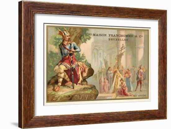 Clovis I, King of the Franks, and His Baptism, 496-null-Framed Giclee Print