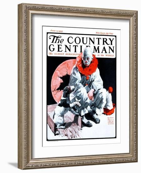 "Clown and Injured Dog," Country Gentleman Cover, June 13, 1925-William Meade Prince-Framed Giclee Print
