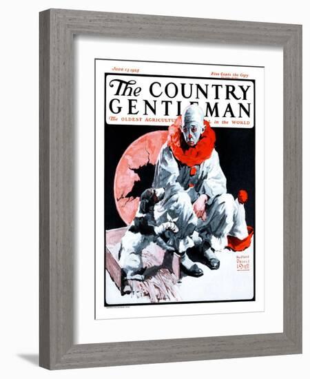 "Clown and Injured Dog," Country Gentleman Cover, June 13, 1925-William Meade Prince-Framed Giclee Print