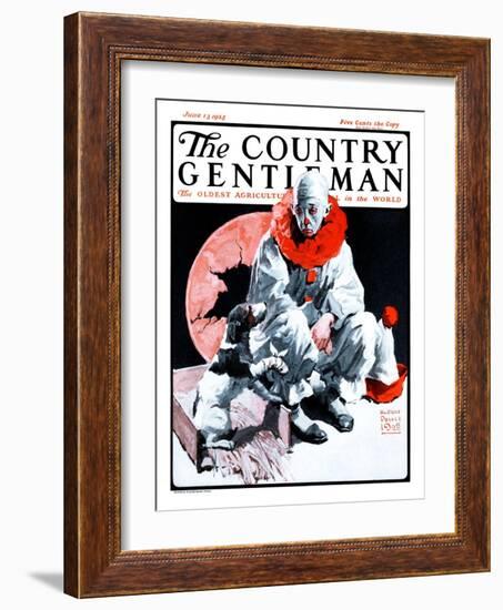 "Clown and Injured Dog," Country Gentleman Cover, June 13, 1925-William Meade Prince-Framed Giclee Print