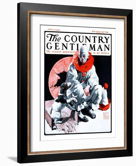 "Clown and Injured Dog," Country Gentleman Cover, June 13, 1925-William Meade Prince-Framed Giclee Print