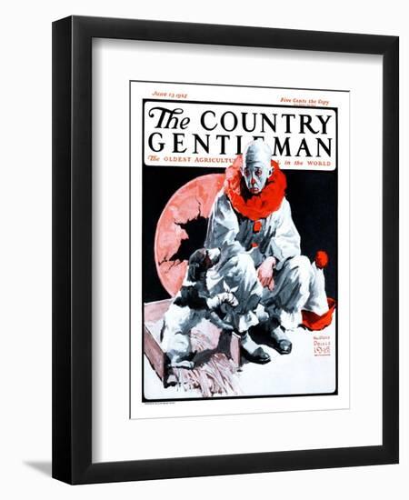 "Clown and Injured Dog," Country Gentleman Cover, June 13, 1925-William Meade Prince-Framed Giclee Print