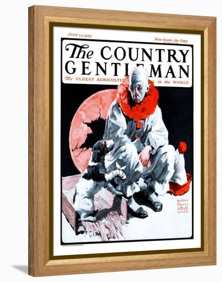 "Clown and Injured Dog," Country Gentleman Cover, June 13, 1925-William Meade Prince-Framed Premier Image Canvas