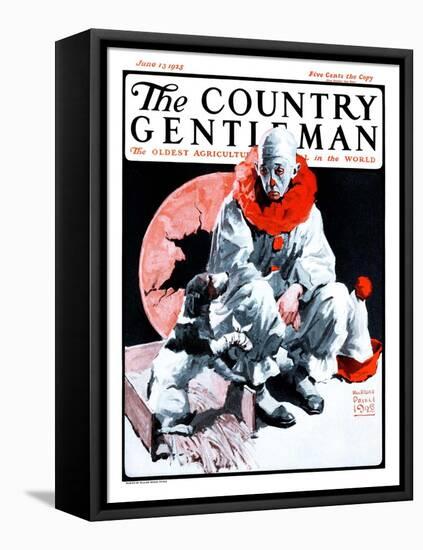 "Clown and Injured Dog," Country Gentleman Cover, June 13, 1925-William Meade Prince-Framed Premier Image Canvas