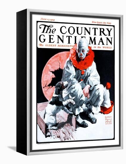 "Clown and Injured Dog," Country Gentleman Cover, June 13, 1925-William Meade Prince-Framed Premier Image Canvas