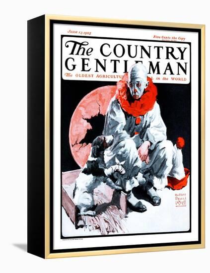 "Clown and Injured Dog," Country Gentleman Cover, June 13, 1925-William Meade Prince-Framed Premier Image Canvas