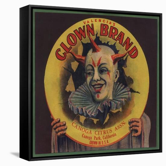 Clown Brand - Canoga Park, California - Citrus Crate Label-Lantern Press-Framed Stretched Canvas