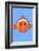 Clown Fish On Blue-null-Framed Art Print