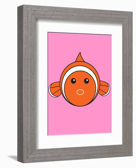 Clown Fish On Pink-null-Framed Giclee Print