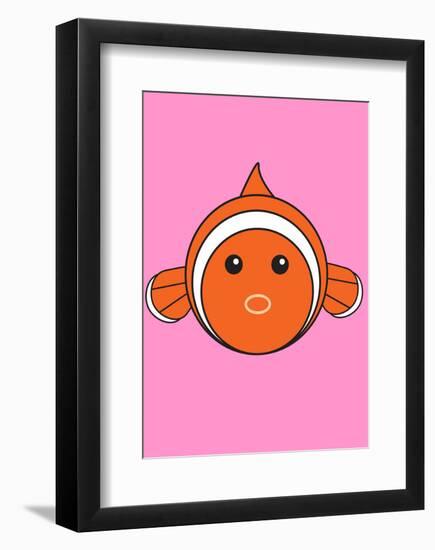 Clown Fish On Pink-null-Framed Giclee Print