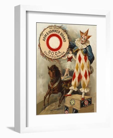 Clown, Horse, Acrobat and Arm and Hammer Brand Soda-null-Framed Giclee Print