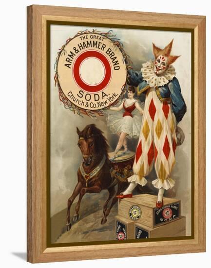 Clown, Horse, Acrobat and Arm and Hammer Brand Soda-null-Framed Premier Image Canvas