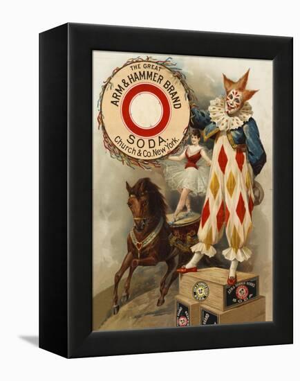 Clown, Horse, Acrobat and Arm and Hammer Brand Soda-null-Framed Premier Image Canvas