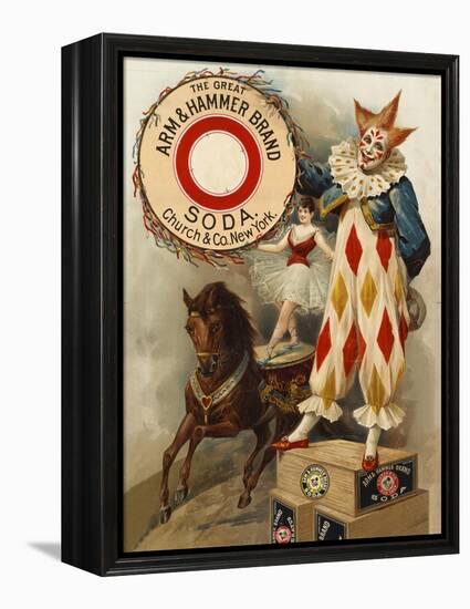 Clown, Horse, Acrobat and Arm and Hammer Brand Soda-null-Framed Premier Image Canvas