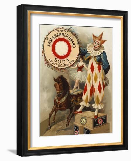 Clown, Horse, Acrobat and Arm and Hammer Brand Soda-null-Framed Giclee Print