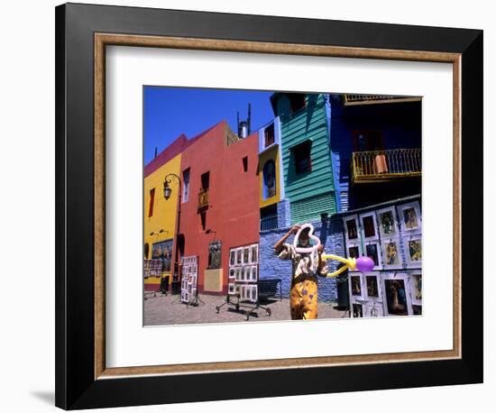 Clown in La Boca Region, Buenos Aires, Argentina-Bill Bachmann-Framed Photographic Print