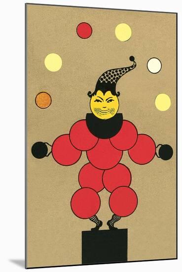 Clown Made of Circles-null-Mounted Art Print