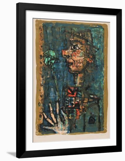 Clown with Flower-Paul Augustin Aizpiri-Framed Collectable Print