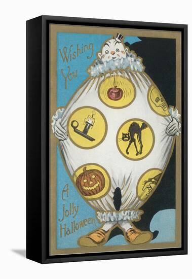 Clown with Halloween Motifs-null-Framed Stretched Canvas