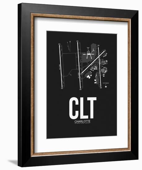 CLT Charlotte Airport Black-NaxArt-Framed Art Print