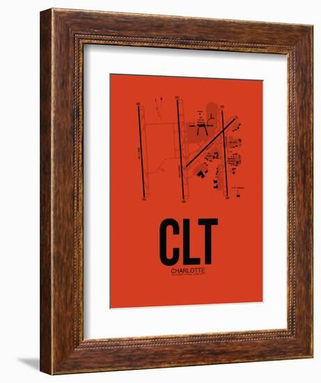 CLT Charlotte Airport Orange-NaxArt-Framed Art Print