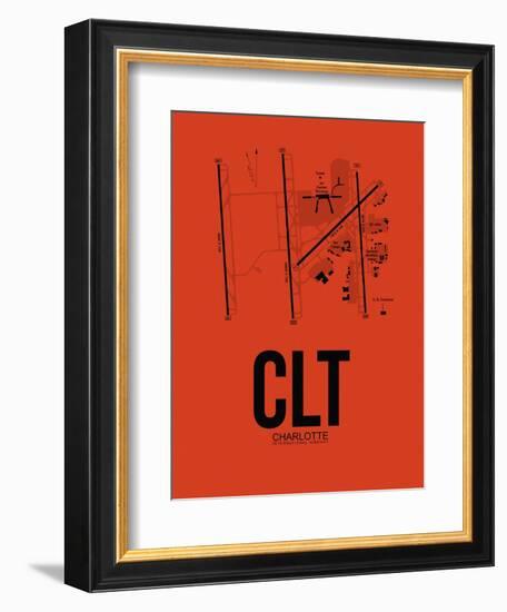 CLT Charlotte Airport Orange-NaxArt-Framed Art Print