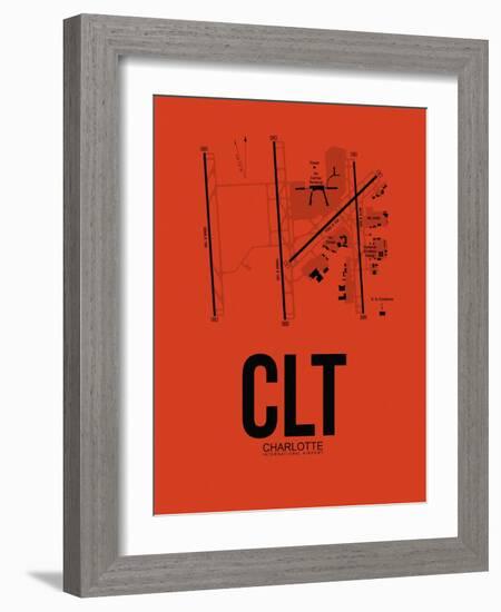 CLT Charlotte Airport Orange-NaxArt-Framed Art Print