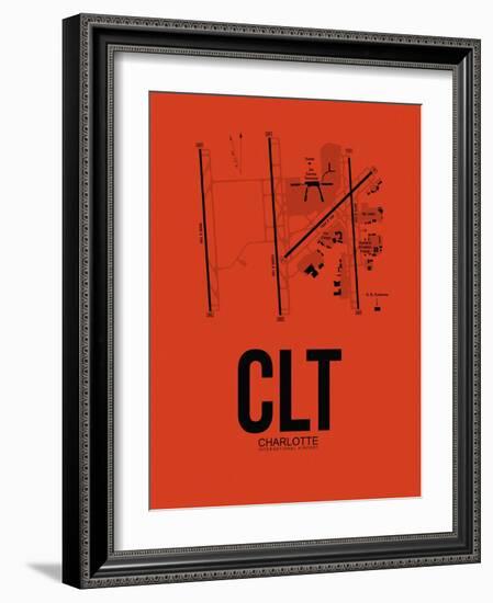 CLT Charlotte Airport Orange-NaxArt-Framed Art Print