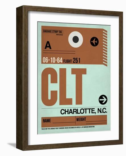 CLT Charlotte Luggage Tag I-NaxArt-Framed Art Print