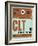 CLT Charlotte Luggage Tag I-NaxArt-Framed Art Print