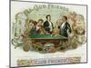 Club Friends Brand Cigar Box Label, Billards-Lantern Press-Mounted Art Print