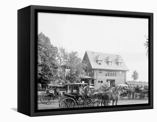 Club House at the Race Track, Saratoga Springs, N.Y.-null-Framed Stretched Canvas