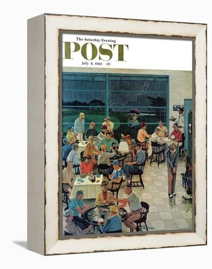 "Clubhouse on Rainy Day," Saturday Evening Post Cover, July 8, 1961-Ben Kimberly Prins-Framed Premier Image Canvas