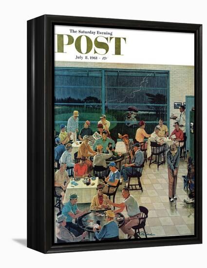 "Clubhouse on Rainy Day," Saturday Evening Post Cover, July 8, 1961-Ben Kimberly Prins-Framed Premier Image Canvas