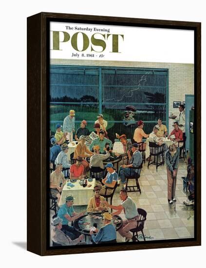 "Clubhouse on Rainy Day," Saturday Evening Post Cover, July 8, 1961-Ben Kimberly Prins-Framed Premier Image Canvas