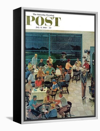 "Clubhouse on Rainy Day," Saturday Evening Post Cover, July 8, 1961-Ben Kimberly Prins-Framed Premier Image Canvas