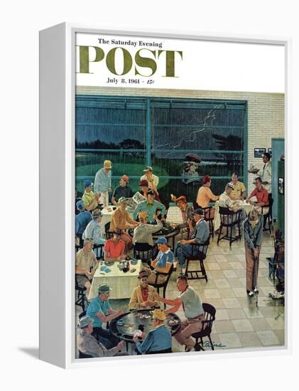 "Clubhouse on Rainy Day," Saturday Evening Post Cover, July 8, 1961-Ben Kimberly Prins-Framed Premier Image Canvas