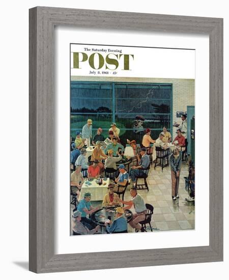 "Clubhouse on Rainy Day," Saturday Evening Post Cover, July 8, 1961-Ben Kimberly Prins-Framed Giclee Print