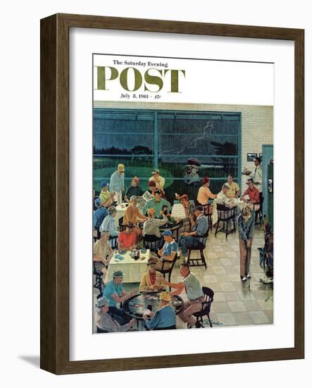 "Clubhouse on Rainy Day," Saturday Evening Post Cover, July 8, 1961-Ben Kimberly Prins-Framed Giclee Print