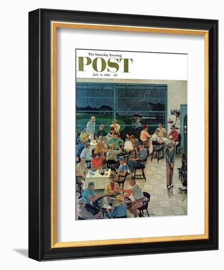 "Clubhouse on Rainy Day," Saturday Evening Post Cover, July 8, 1961-Ben Kimberly Prins-Framed Giclee Print