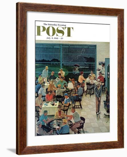 "Clubhouse on Rainy Day," Saturday Evening Post Cover, July 8, 1961-Ben Kimberly Prins-Framed Giclee Print