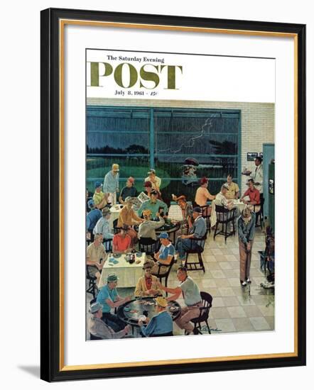 "Clubhouse on Rainy Day," Saturday Evening Post Cover, July 8, 1961-Ben Kimberly Prins-Framed Giclee Print