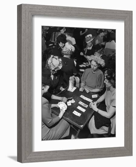 Clubwomen Playing Bridge-Nina Leen-Framed Photographic Print