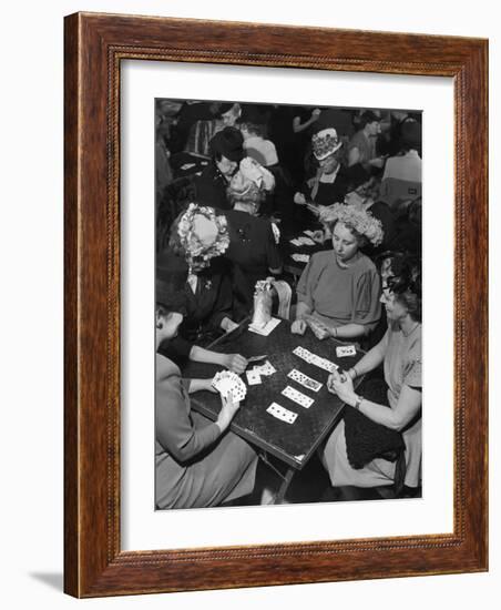 Clubwomen Playing Bridge-Nina Leen-Framed Photographic Print