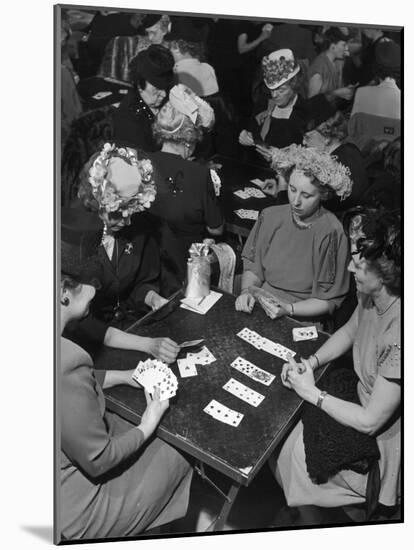 Clubwomen Playing Bridge-Nina Leen-Mounted Photographic Print