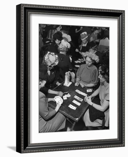 Clubwomen Playing Bridge-Nina Leen-Framed Photographic Print
