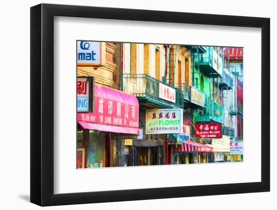 Clutter of Business Signs, Chinatown, San Francisco, California, USA-null-Framed Photographic Print